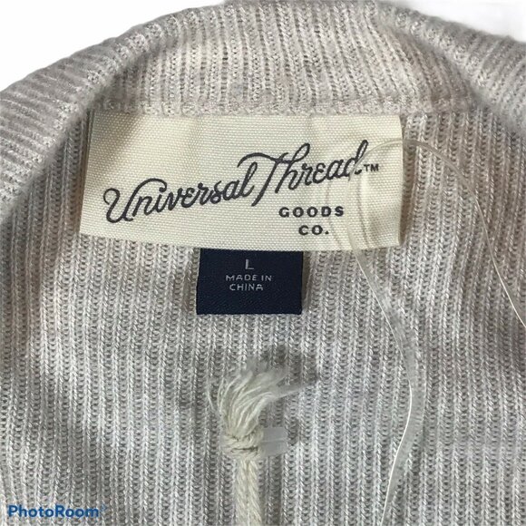 Universal Thread Womens Size Large Henley Top Long-Sleeve Oatmeal Heather New - Picture 3 of 12